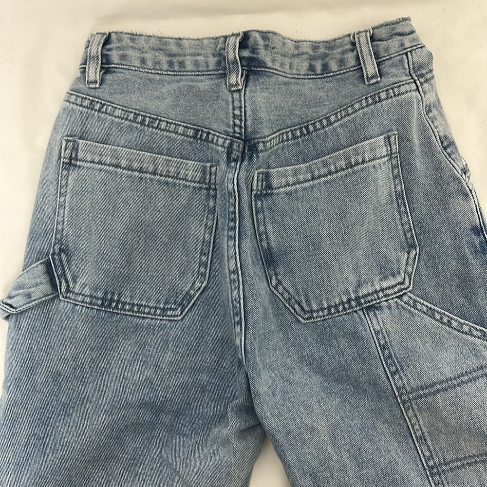 PacSun Size 24 Boyfriend Cargo Jeans With Flowers and Split Side Bottoms Pants